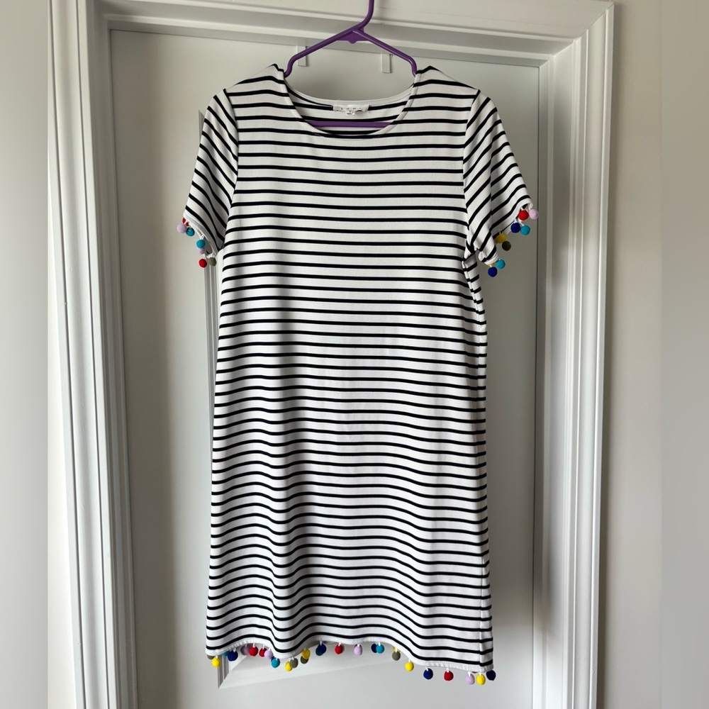 THML Navy and White Striped Tee Dress